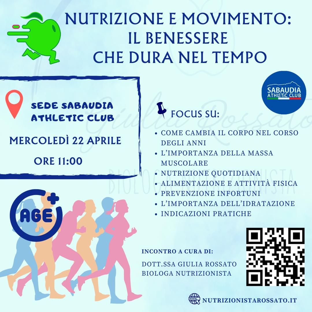 Locandina evento Nutrizione e movimento: il benessere che dura nel tempo